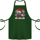 Acid Christmas Skulls Cotton Apron 100% Organic Forest Green