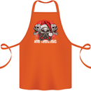Acid Christmas Skulls Cotton Apron 100% Organic Orange