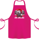 Acid Christmas Skulls Cotton Apron 100% Organic Pink