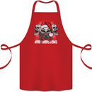 Acid Christmas Skulls Cotton Apron 100% Organic Red