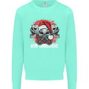 Acid Christmas Skulls Kids Sweatshirt Jumper Peppermint