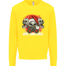 Acid Christmas Skulls Kids Sweatshirt Jumper Yellow