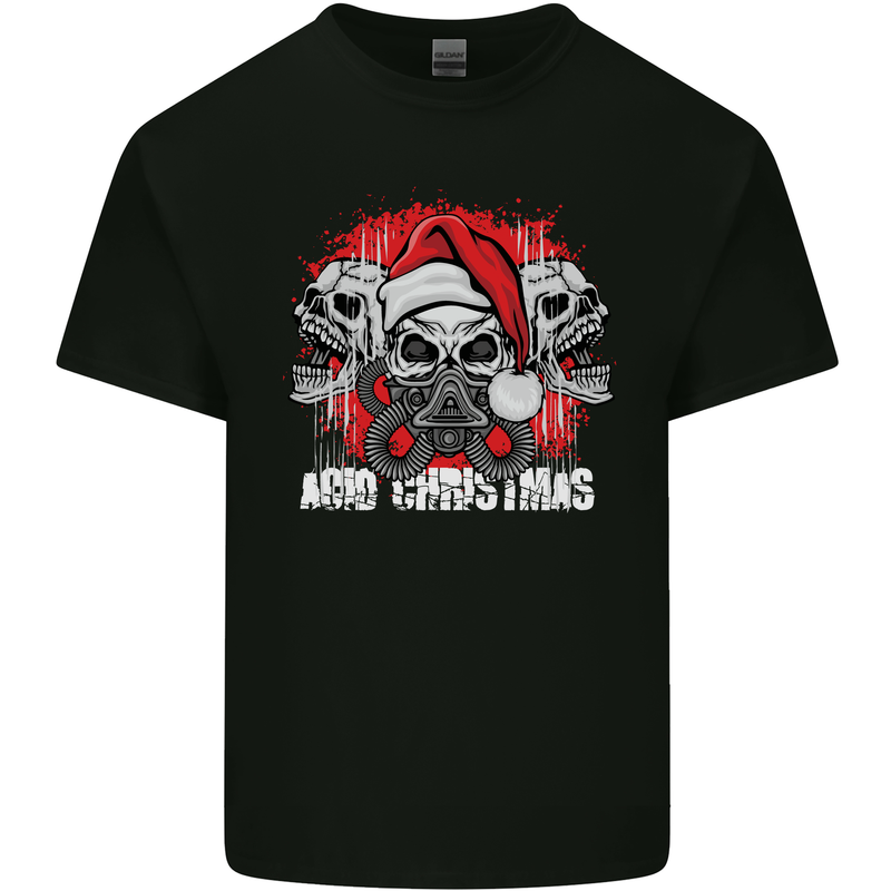 Acid Christmas Skulls Kids T-Shirt Childrens Black