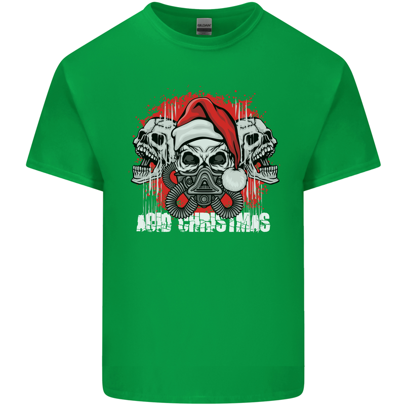 Acid Christmas Skulls Kids T-Shirt Childrens Irish Green