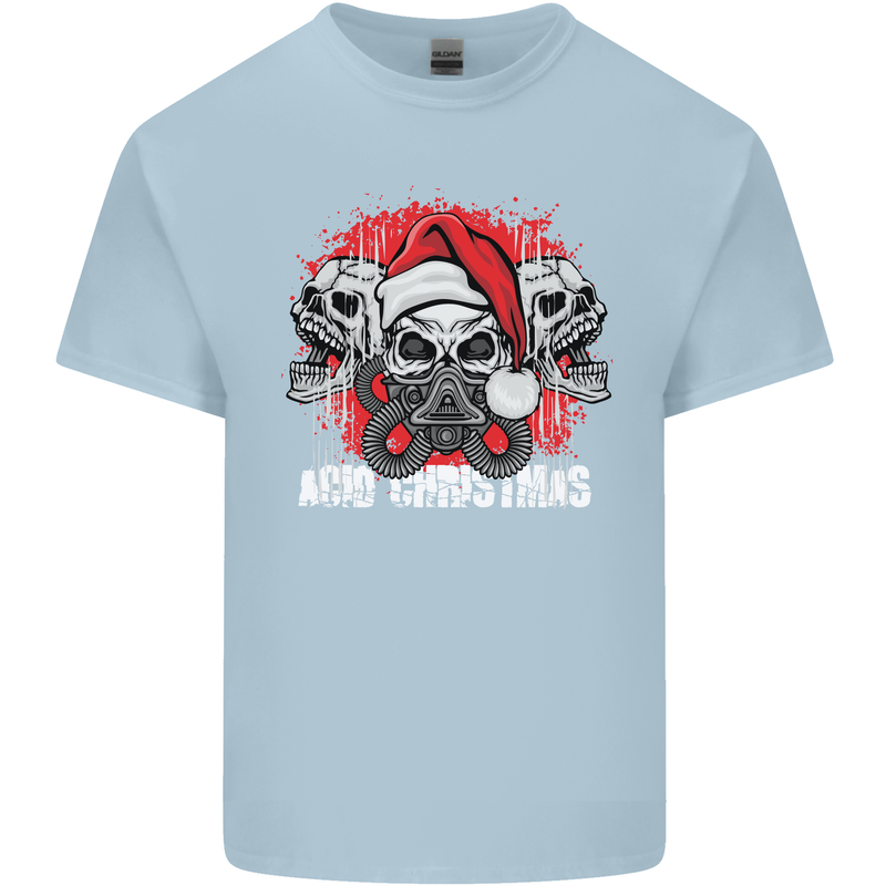 Acid Christmas Skulls Kids T-Shirt Childrens Light Blue