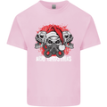 Acid Christmas Skulls Kids T-Shirt Childrens Light Pink