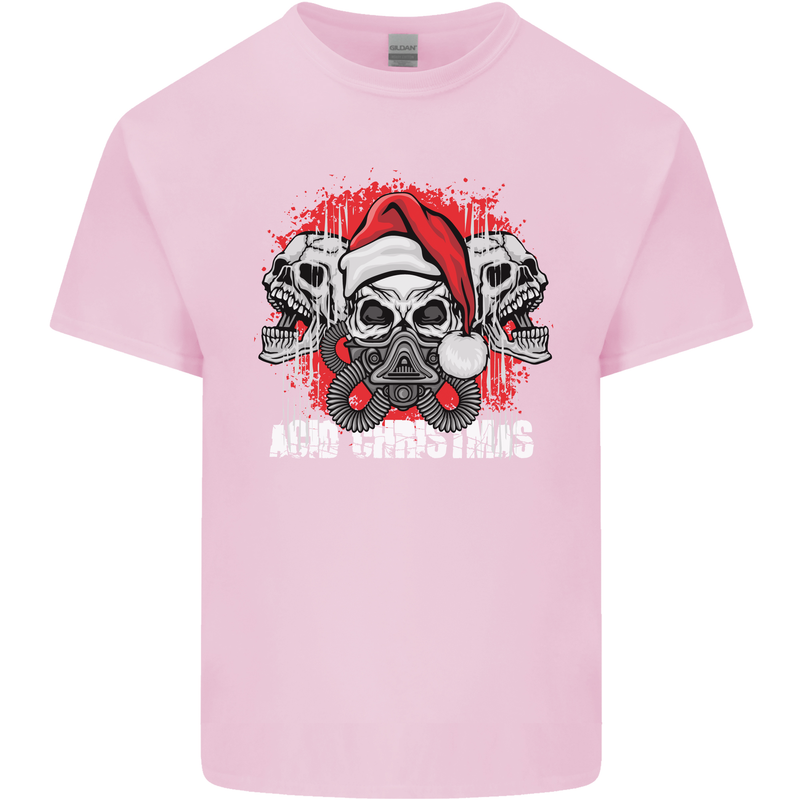 Acid Christmas Skulls Kids T-Shirt Childrens Light Pink