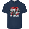 Acid Christmas Skulls Kids T-Shirt Childrens Navy Blue