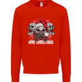 Acid Christmas Skulls Mens Sweatshirt Jumper Bright Red