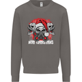 Acid Christmas Skulls Mens Sweatshirt Jumper Charcoal