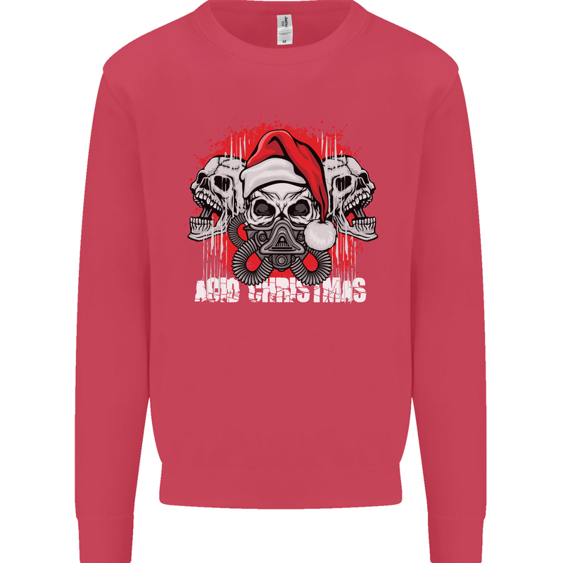 Acid Christmas Skulls Mens Sweatshirt Jumper Heliconia