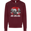 Acid Christmas Skulls Mens Sweatshirt Jumper Maroon