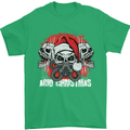 Acid Christmas Skulls Mens T-Shirt Cotton Gildan Irish Green