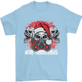 Acid Christmas Skulls Mens T-Shirt Cotton Gildan Light Blue