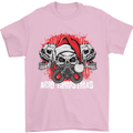 Acid Christmas Skulls Mens T-Shirt Cotton Gildan Light Pink