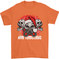 Acid Christmas Skulls Mens T-Shirt Cotton Gildan Orange