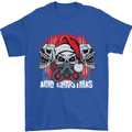 Acid Christmas Skulls Mens T-Shirt Cotton Gildan Royal Blue