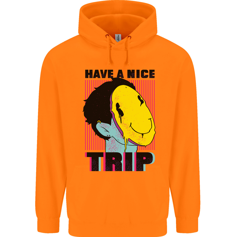 Acid Have a Nice Trip Drugs LSD Trippy Mens 80% Cotton Hoodie Orange
