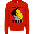 Acid Have a Nice Trip Drugs LSD Trippy Mens Sweatshirt Jumper Bright Red