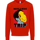 Acid Have a Nice Trip Drugs LSD Trippy Mens Sweatshirt Jumper Bright Red