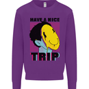 Acid Have a Nice Trip Drugs LSD Trippy Mens Sweatshirt Jumper Purple