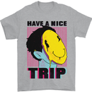 Acid Have a Nice Trip Drugs LSD Trippy Mens T-Shirt Cotton Gildan Sports Grey