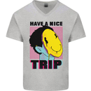 Acid Have a Nice Trip Drugs LSD Trippy Mens V-Neck Cotton T-Shirt Sports Grey