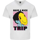 Acid Have a Nice Trip Drugs LSD Trippy Mens V-Neck Cotton T-Shirt White