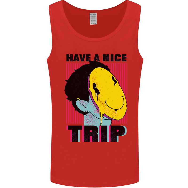 Acid Have a Nice Trip Drugs LSD Trippy Mens Vest Tank Top Red