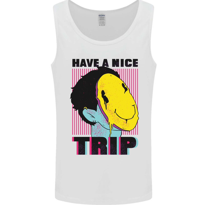 Acid Have a Nice Trip Drugs LSD Trippy Mens Vest Tank Top White