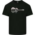 Acoustic Guitar Reflection Mens Cotton T-Shirt Tee Top Black