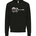 Acoustic Guitar Reflection Mens Sweatshirt Jumper Black