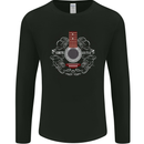 Acoustic Guitar Swirls Mens Long Sleeve T-Shirt Black