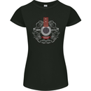 Acoustic Guitar Swirls Womens Petite Cut T-Shirt Black