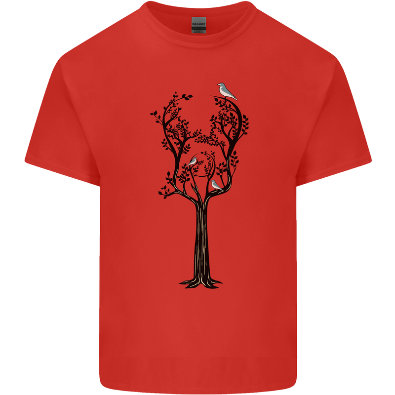 Acoustic Guitar Tree Guitarist Music Band Kids T-Shirt Childrens Red