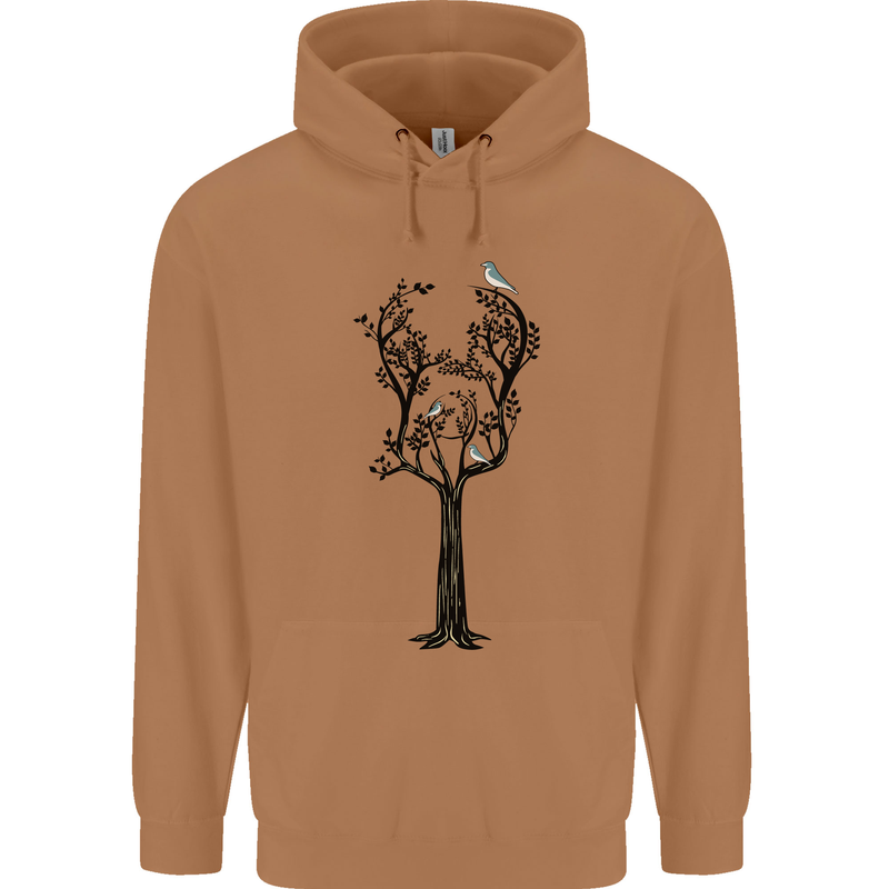 Acoustic Guitar Tree Guitarist Music Band Mens 80% Cotton Hoodie Caramel Latte