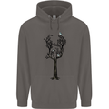 Acoustic Guitar Tree Guitarist Music Band Mens 80% Cotton Hoodie Charcoal