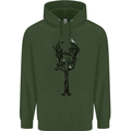 Acoustic Guitar Tree Guitarist Music Band Mens 80% Cotton Hoodie Forest Green