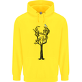 Acoustic Guitar Tree Guitarist Music Band Mens 80% Cotton Hoodie Yellow