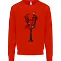 Acoustic Guitar Tree Guitarist Music Band Mens Sweatshirt Jumper Bright Red