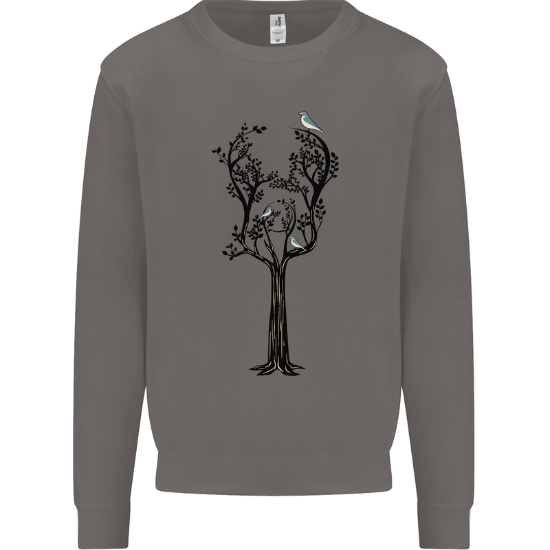 Acoustic Guitar Tree Guitarist Music Band Mens Sweatshirt Jumper Charcoal
