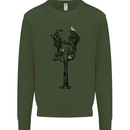 Acoustic Guitar Tree Guitarist Music Band Mens Sweatshirt Jumper Forest Green