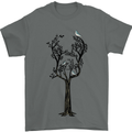 Acoustic Guitar Tree Guitarist Music Band Mens T-Shirt 100% Cotton Charcoal