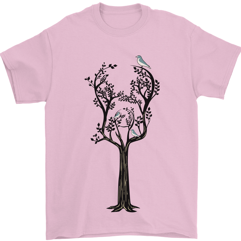 Acoustic Guitar Tree Guitarist Music Band Mens T-Shirt 100% Cotton Light Pink