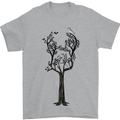 Acoustic Guitar Tree Guitarist Music Band Mens T-Shirt 100% Cotton Sports Grey