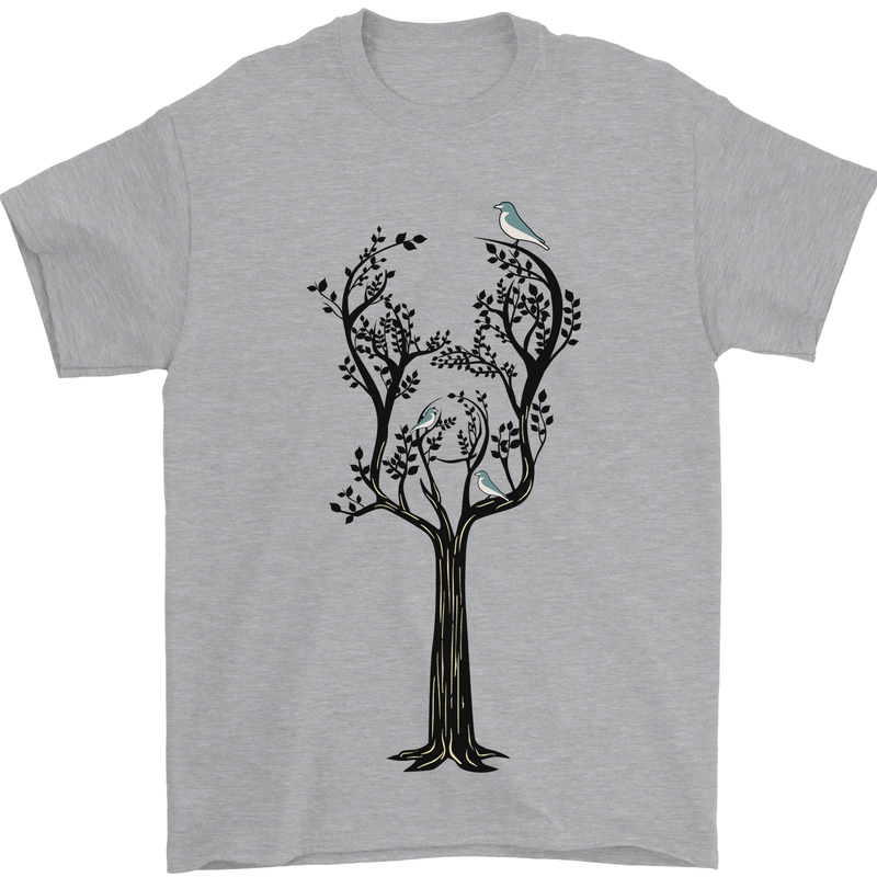 Acoustic Guitar Tree Guitarist Music Band Mens T-Shirt 100% Cotton Sports Grey