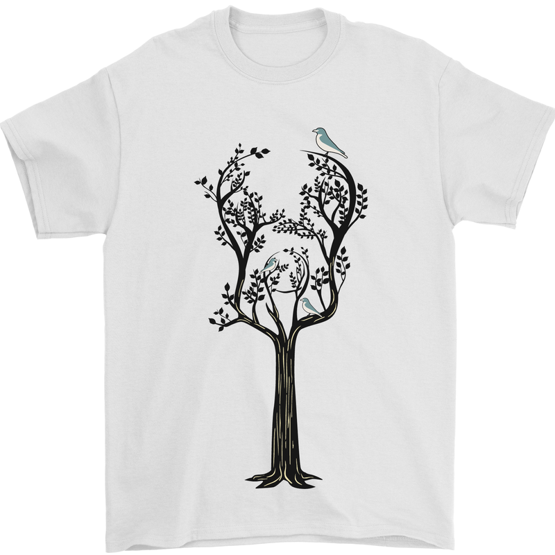 Acoustic Guitar Tree Guitarist Music Band Mens T-Shirt 100% Cotton White