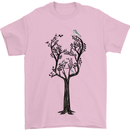 Acoustic Guitar Tree Guitarist Music Band Mens T-Shirt Cotton Gildan Light Pink