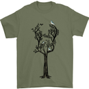 Acoustic Guitar Tree Guitarist Music Band Mens T-Shirt Cotton Gildan Military Green