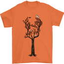 Acoustic Guitar Tree Guitarist Music Band Mens T-Shirt Cotton Gildan Orange